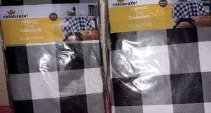 2 gingham vinyl tablecloths